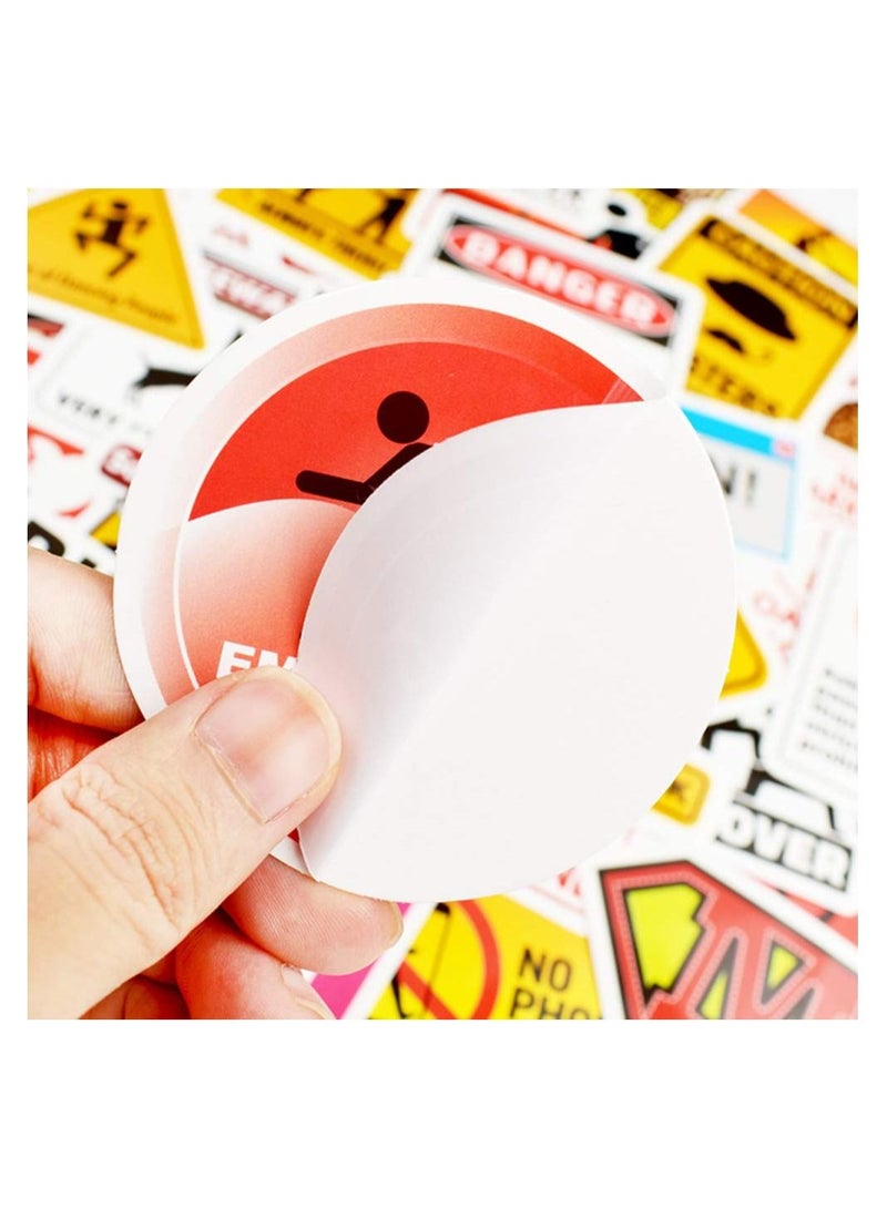 50-Piece Traffic Signs Danger Warning Stickers , Warning Sign Style Vinyl Stickers  - Image 5