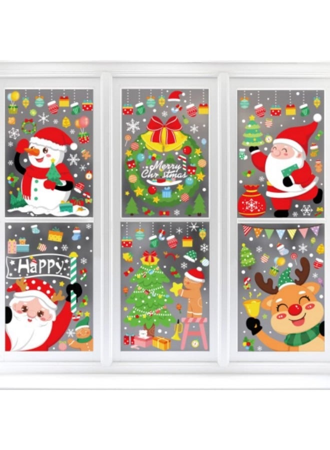 GGEROU Window Stickers for Glass, 6 Sheets Reusable Window Clings Sticker Decoration Santa Claus Reindeer Decals - Image 3