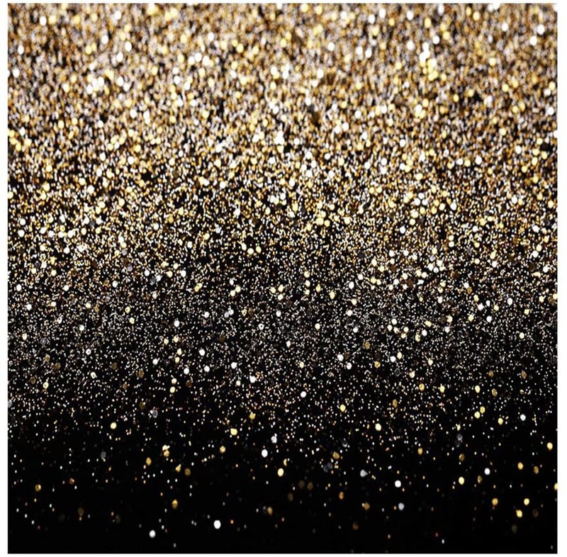 CHAIYA 8x8ft Black and Gold Backdrop Golden Spots Vinyl Photography Backdrop Vintage Abstract Background for Wedding Birthday Party Decorations