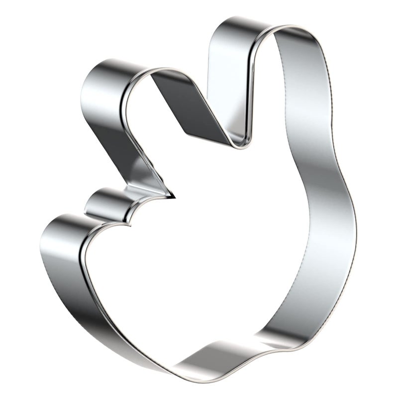 QAAQS Peace/Victory Hand Sign Fingers Cookie Cutter Set for Baking  5/4/3/2 Inch  4 Piece  Stainless Steel - Image 4
