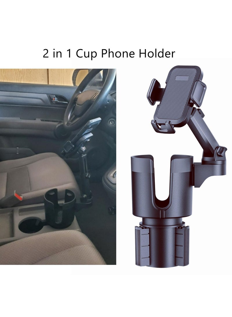 SYOSI Cup Holder Phone Mount for Car Cup & Phone Holder 2 In 1 Mount for Car Car Cup Holder Expander with Phone Mount 360 Degree Rotation Long Arm Cell Phone Holder for Car Compatible with All Smartphones - Image 4