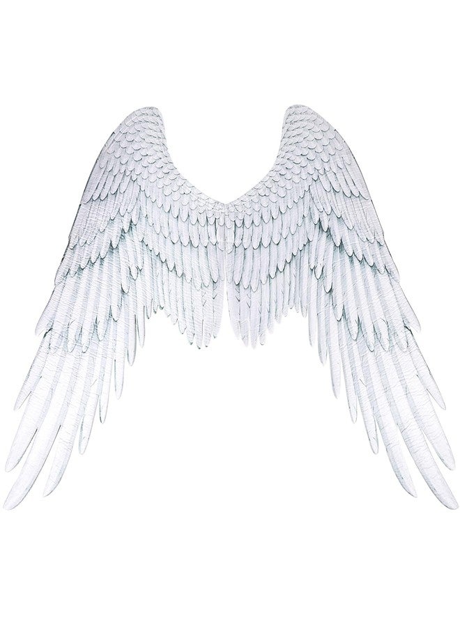 whitefeather 3D Angel Wings Nonwoven Fabric with Elastic Straps Halloween Mardi Gras Cosplay Accessory, white, 2.3ft - Image 1