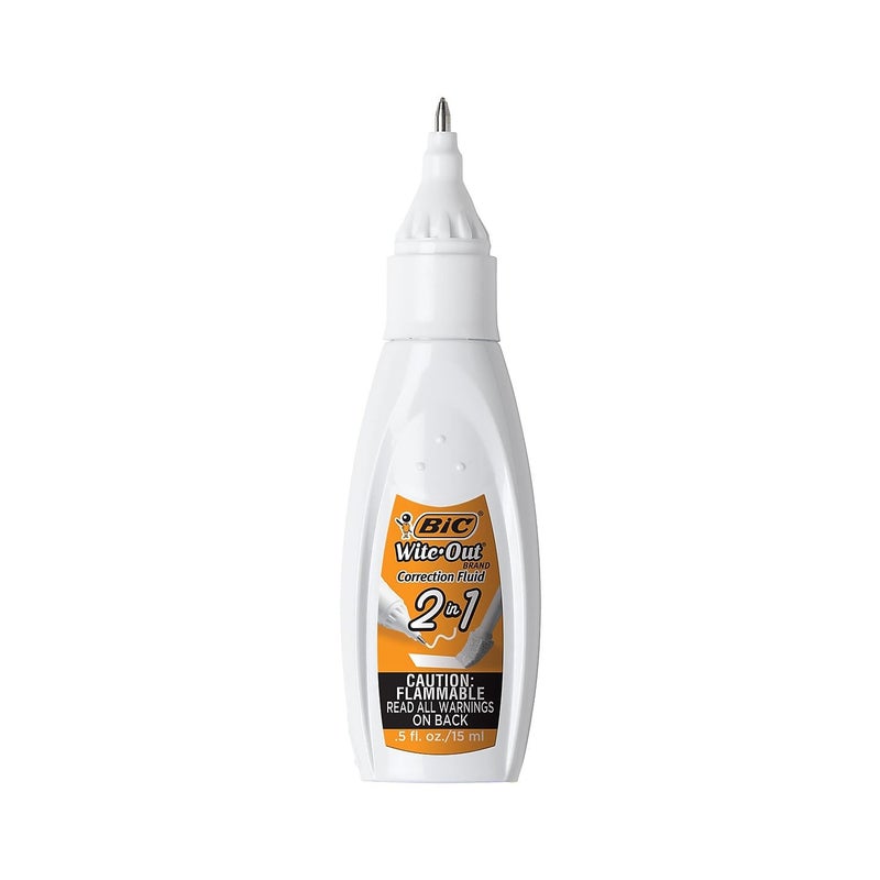 BIC 15ml Bottle Wite-Out 2 in 1 Correction Fluid (BICWOPFP11),White - Image 4