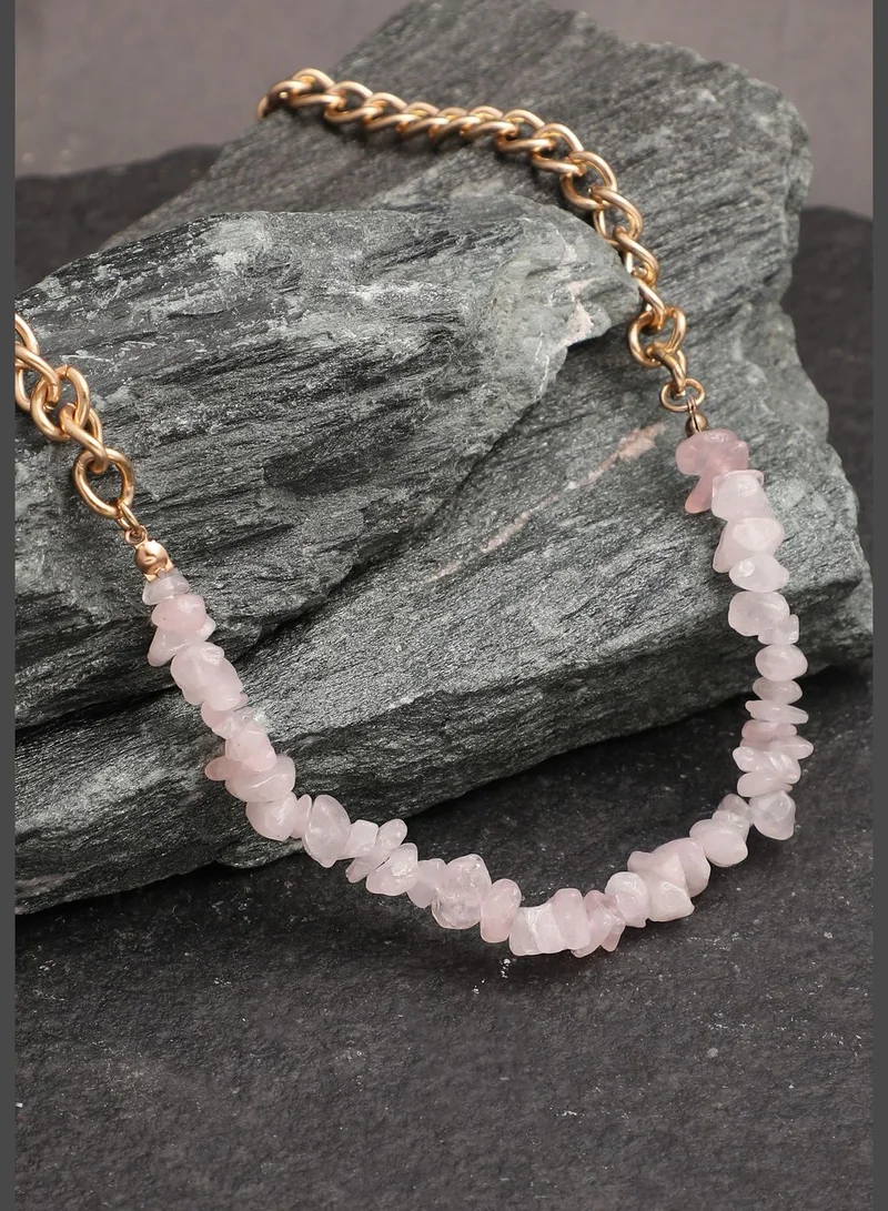 SOHI Gold Plated Designer Stone Necklace