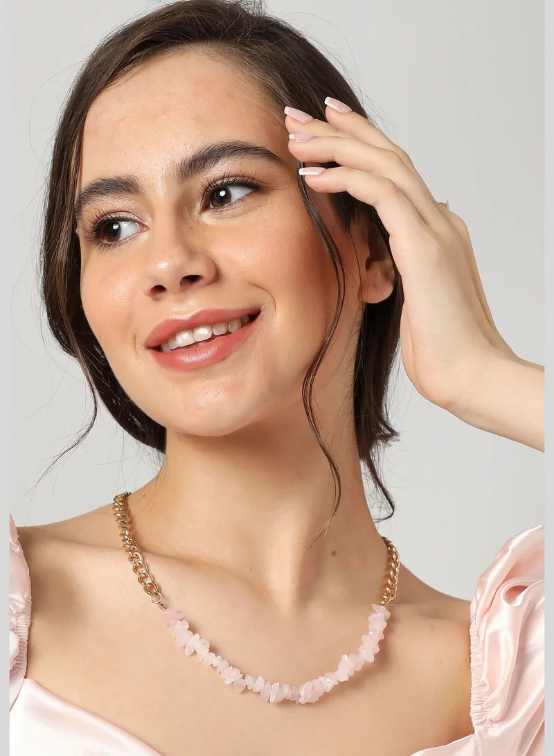 SOHI Gold Plated Designer Stone Necklace