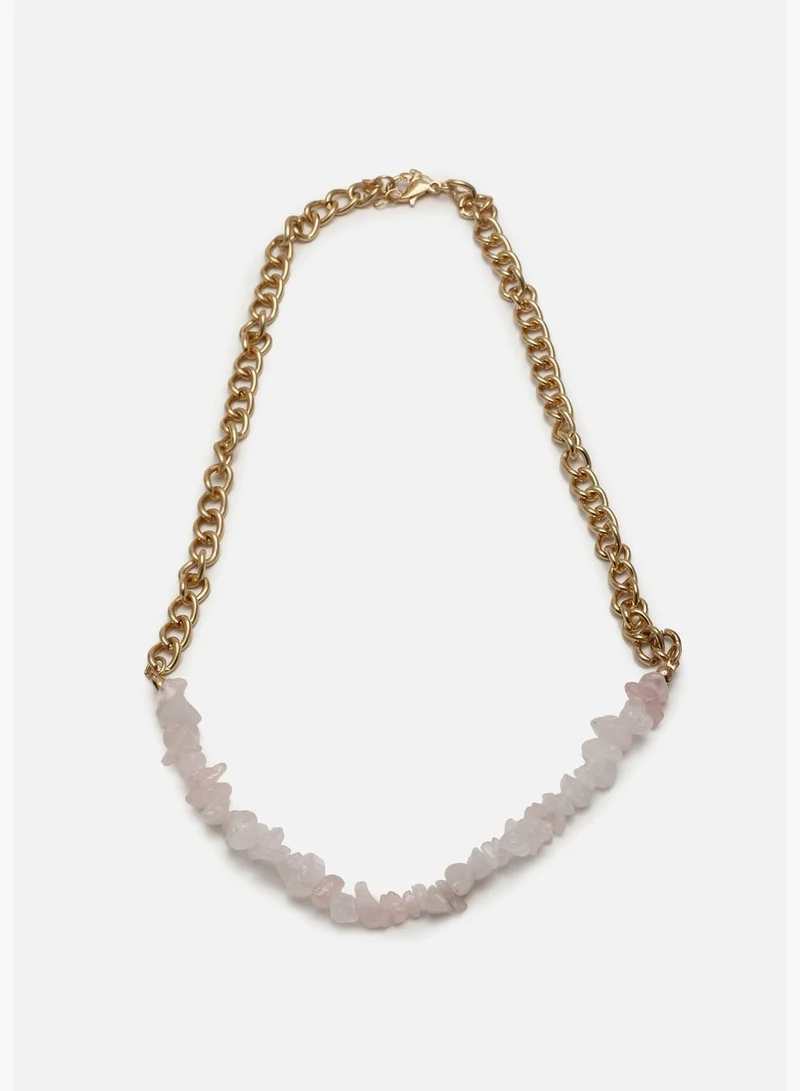 SOHI Gold Plated Designer Stone Necklace