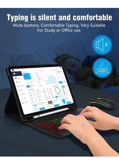 General Arabic and English Keyboard Case for IPad Pro 11 Inch 2024 (Model:A2837;A3006),RGB Color Backlit Keyboard Case with Mouse and Pen Slot  - Image 3