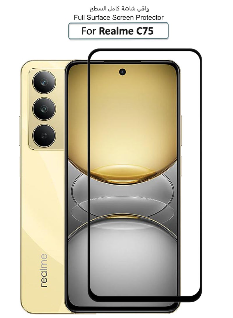 لـ Realme C75 - واقي شاشة زجاجي مقسى - لمسة حساسة، شفافية أعلى، سهل التركيب، واقي شاشة مقاوم للخدوش وخالي من الفقاعات - Image 1