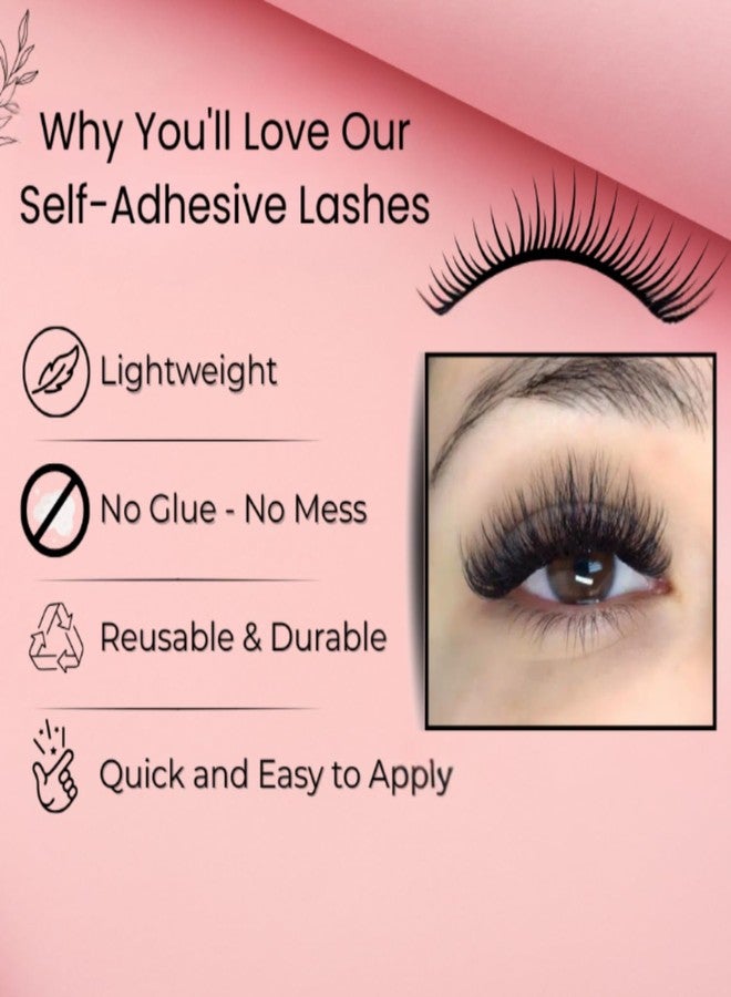 BOBI 47 Fox Lash Style Self-Adhesive Eyelashes | Outer Edge Lift for Bold Curved Look | No-Glue Stick-On Reusable Faux Lashes | Easy Application, Long Outer Strands | Natural Eye-Lifting Effect for Women - Image 4
