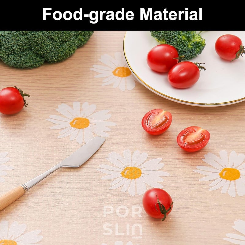 Porslin Kitchen Drawers Mat Liners, 45cm x 5m Roll, Non-Slip, Waterproof, Washable, BPA-Free, Durable EVA for Shelves, Cupboards, Drawers, Fridge Mats, Wardrobe, Food Safe (Pale Yellow) - Image 3
