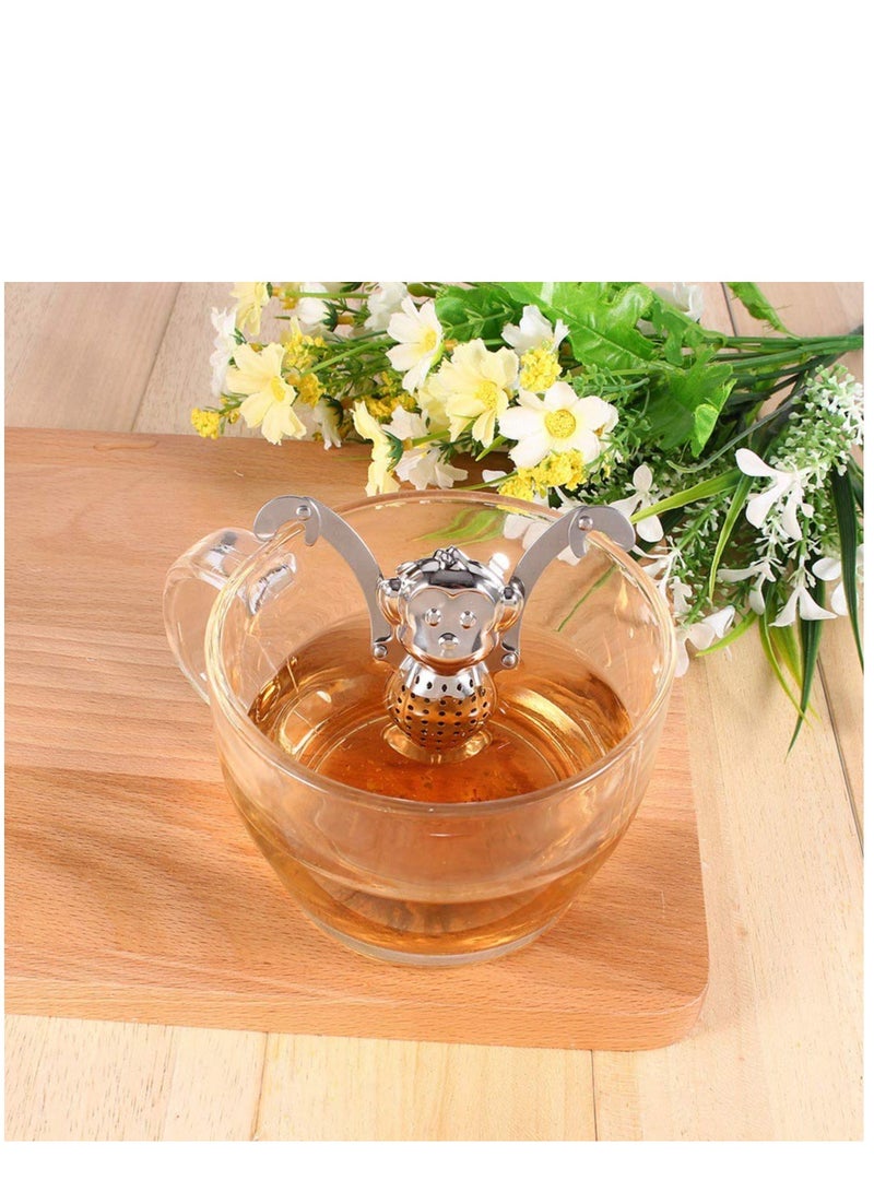 2pcs Stainless Steel Tea Strainer Silicone Tea Infuser Stainless Tea Kettle Metal Tea Strainer Stainless Steel Coffee Infuser Fine Mesh Tea Strainer Rubber Tea Infuser Tea Leaker