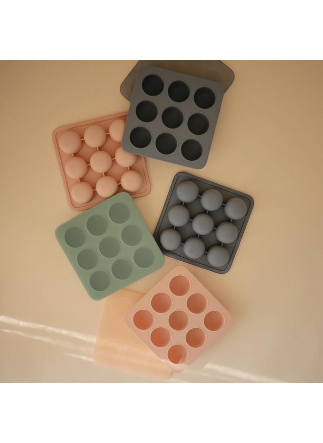 mushie mushie Silicone Baby Food Freezer Tray with Lid | 9 Cups x 1.5oz | BPA Free Storage Container (Cambridge Blue)  - Image 3