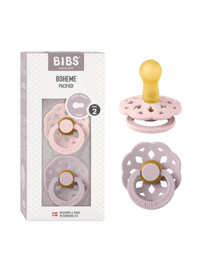 بيبس لهايات BIBS - مجموعة بوهيم | لهاية أطفال خالية من مادة BPA | صُنعت في الدنمارك | طقم من لهايتين فاخرتين بلون زهري/أرجواني داكن | مقاس من ٦ إلى ١٨ شهرًا - Image 1