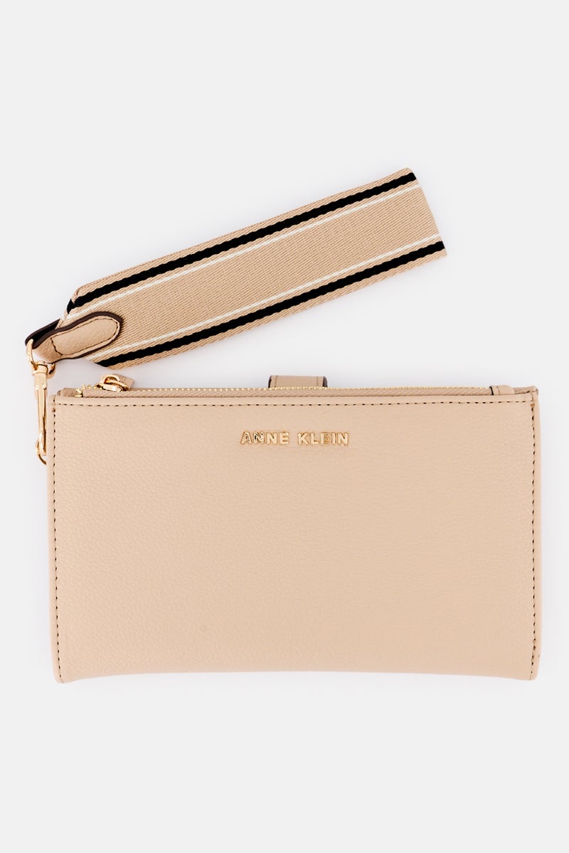ANNE KLEIN Women Brand Logo Wallets, Beige - Image 1