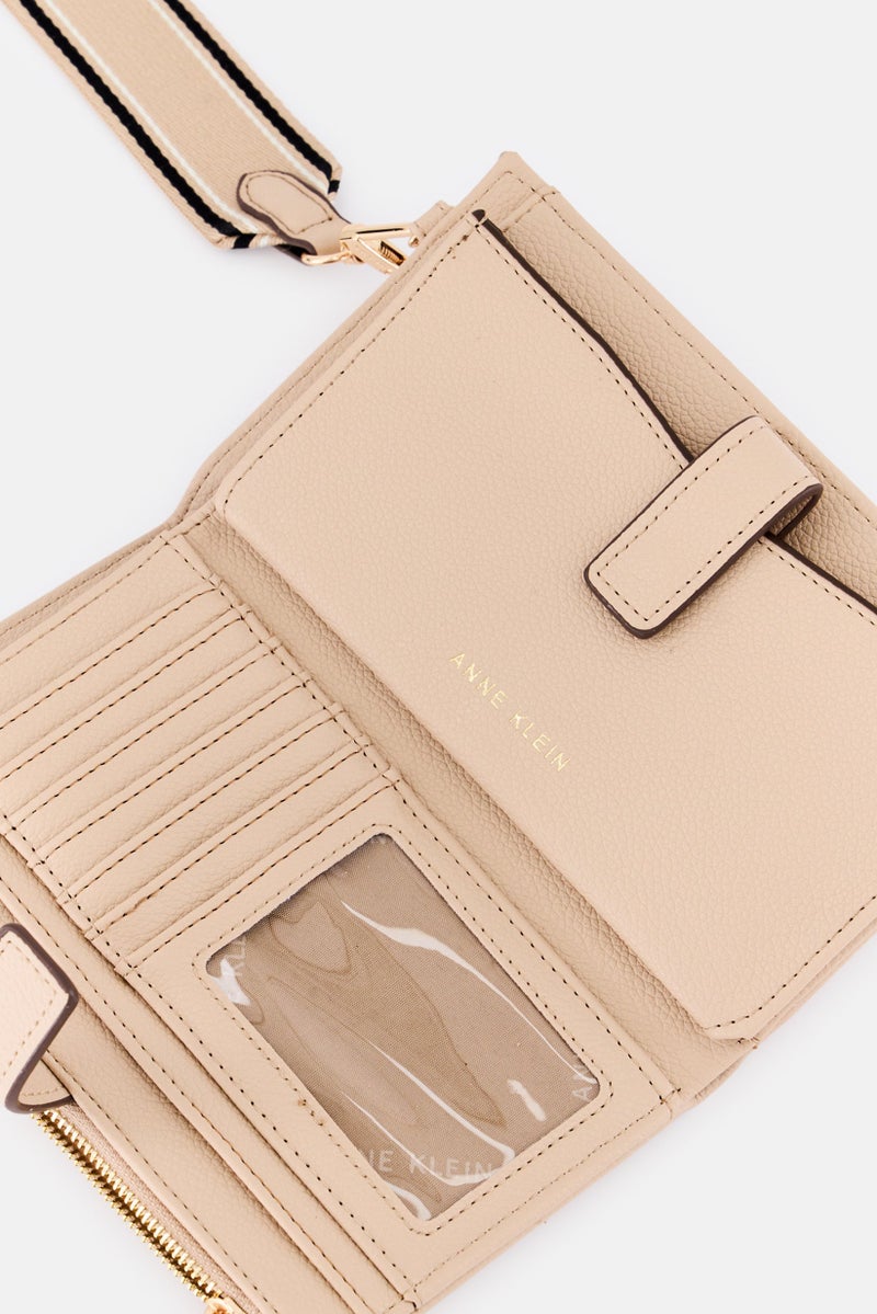 ANNE KLEIN Women Brand Logo Wallets, Beige - Image 3