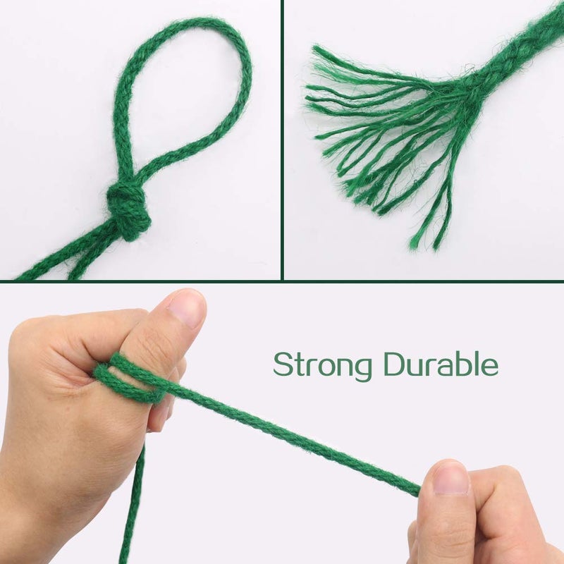 Tenn Well Green Garden Twine, 100 Feet X 5Mm Wide Braided Jute Rope For Gardening, Crafting, Packing And Bundling - Image 3