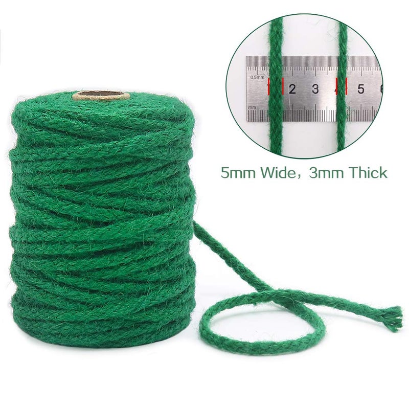 Tenn Well Green Garden Twine, 100 Feet X 5Mm Wide Braided Jute Rope For Gardening, Crafting, Packing And Bundling - Image 5