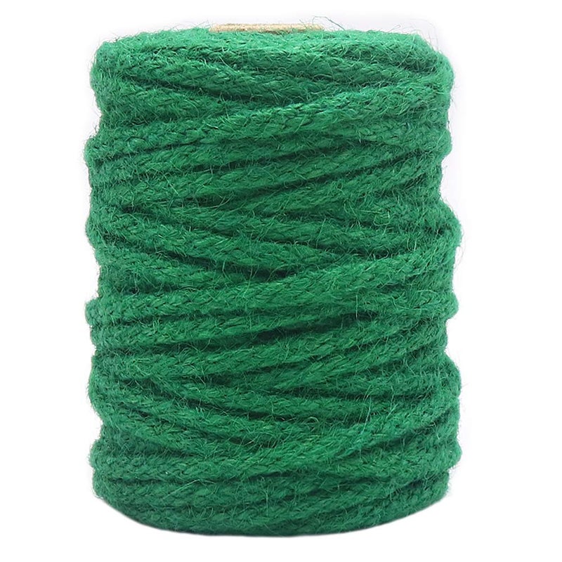 Tenn Well Green Garden Twine, 100 Feet X 5Mm Wide Braided Jute Rope For Gardening, Crafting, Packing And Bundling - Image 1