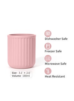 Excefore Toddler Cups Silicone Baby Cup - Mini Open Cup for Babies and Toddlers, Unbreakable Drinking Training Cup, BPA Free, 2 Pack, 6 Months+  - Image 4