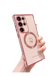 Stylish Heart Design Case for Galaxy S23 Ultra, Shockproof TPU Bumper, MagSafe Compatible, Slim Fit and Wireless Charging Ready