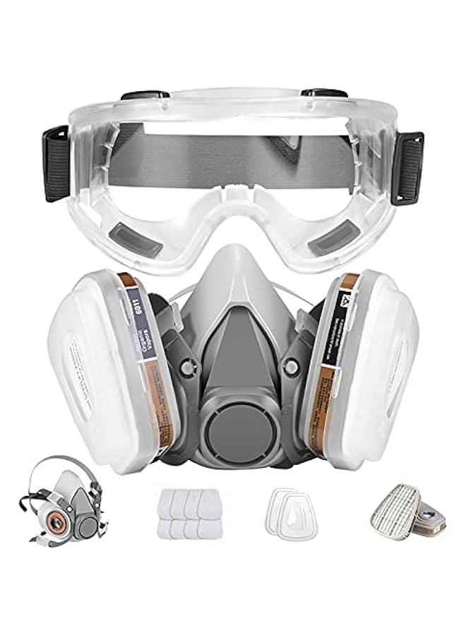 Arabest Respirator Mask,Half Facepiece Gas Mask with Safety Glasses Reusable Professional Breathing Protection Against Dust,Chemicals,Pesticide and Organic Vapors, Perfect for Painters and DIY Project  - Image 1