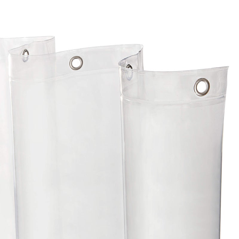 Kenney KN61443 Medium Weight 5 Gauge Waterproof PEVA Shower Curtain Liner with RustResistant Metal Grommets and Weighted Magnetic Hem for Bathroom 70 W x 72 H Clear 1Pack