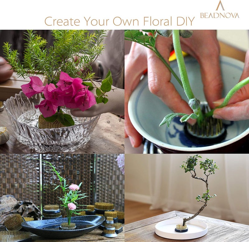 BEADNOVA بياد نوفا فخارة زهور إيكيبانا كينزان مع حشوة مطاطية فخارة زهور لترتيبات فازة إيكيبانا 24 إنش 60 مم 1 قطعة - Image 5