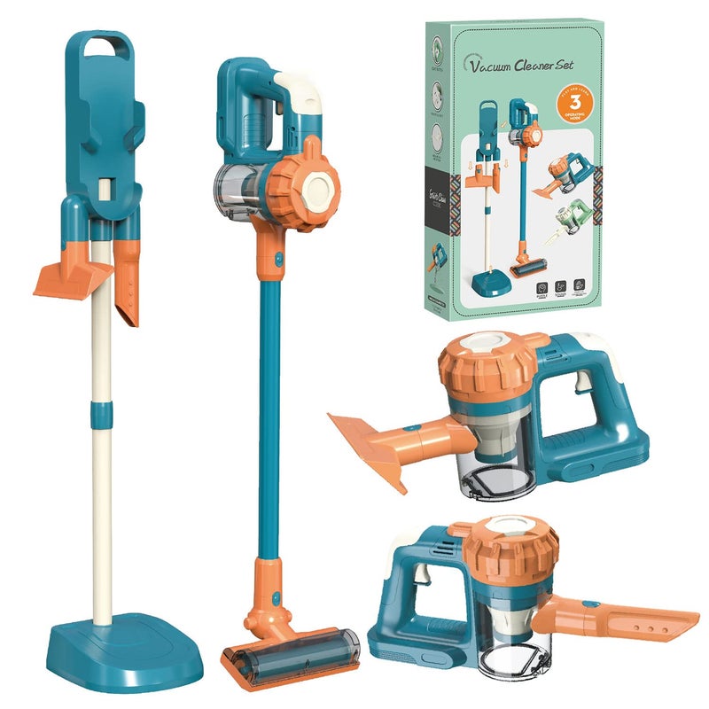 BAYMI 3-in-1 Kids Vacuum That Really Works, Toddler Toy Vacuum Cleaning Set for Children Aged 3+, Fun Kids Working Toy Vacuum Cleaner with Working Suction for Realistic Play (630Blue) - Image 1