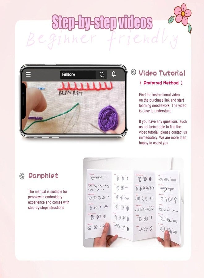 spicssa DIY Stitch Book, Embroidery Stitch Book on Linen Fabric, Complete Toolkit and Video Tutorials, Perfect for Beginners and Craft Lovers - Image 3