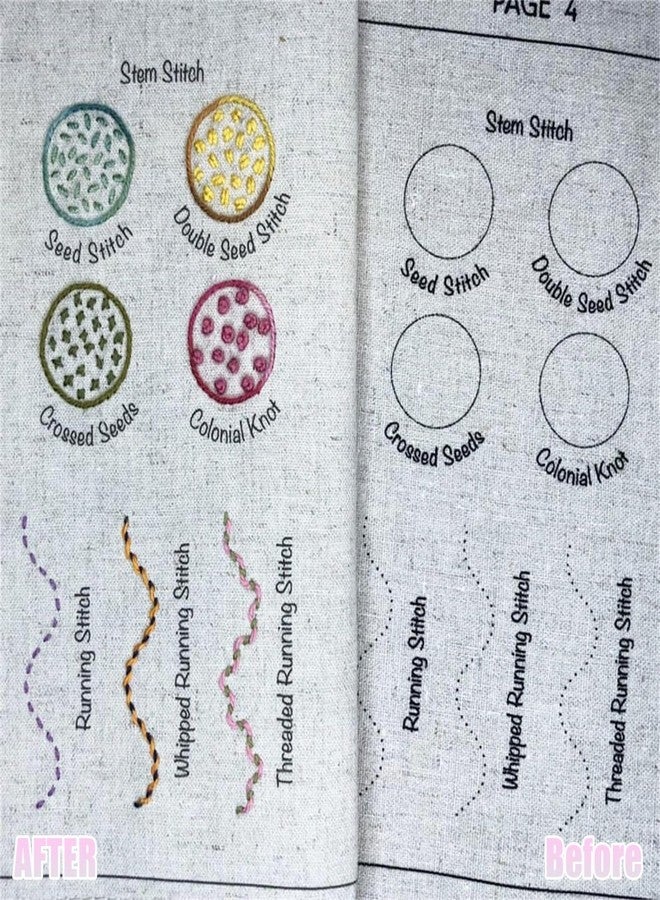 spicssa DIY Stitch Book, Embroidery Stitch Book on Linen Fabric, Complete Toolkit and Video Tutorials, Perfect for Beginners and Craft Lovers - Image 5