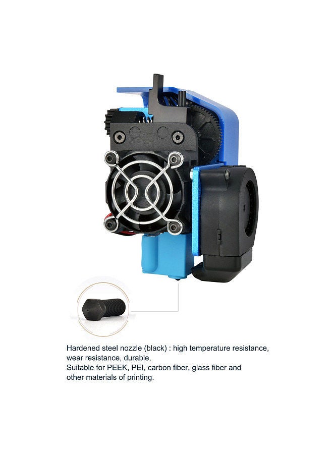 Genius 3d Printer Full Metal Extruder Assembled 0.4mm Steel Nozzle High Temperature Resistance 4 Hard Filaments PEEK/PEI/Carbon Fiber/Glass Fiber