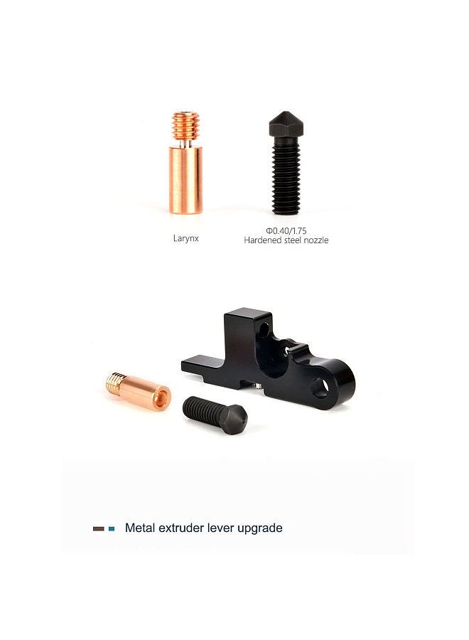 Genius 3d Printer Full Metal Extruder Assembled 0.4mm Steel Nozzle High Temperature Resistance 4 Hard Filaments PEEK/PEI/Carbon Fiber/Glass Fiber