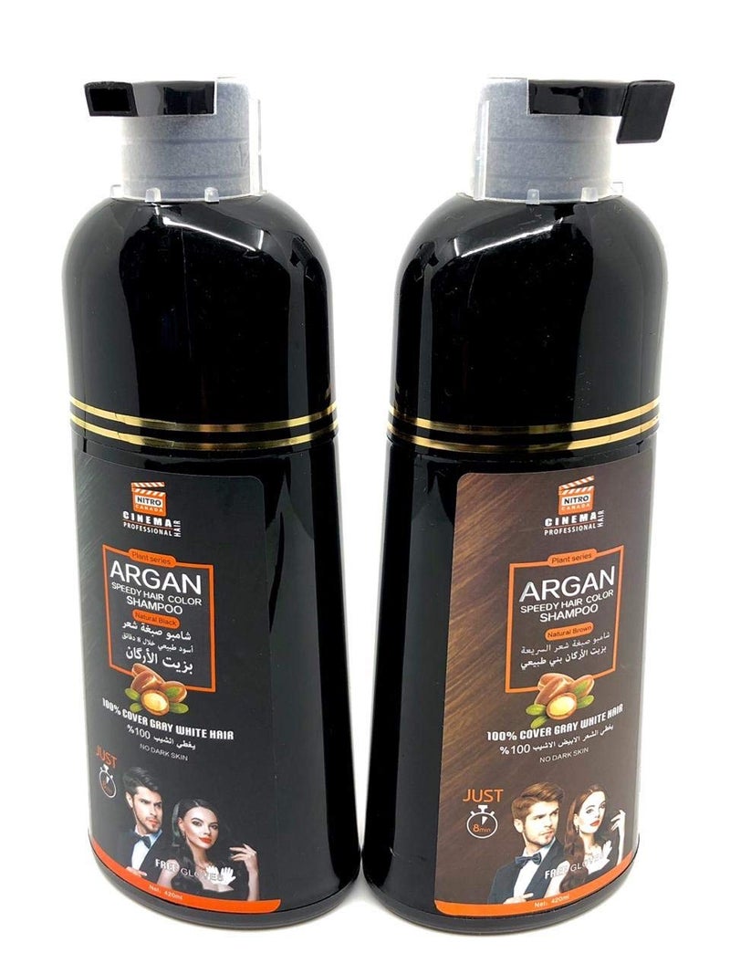 نيترو كندا NITRO CANADA ARGAN SPEEDY HAIR COLOR SHAMPOO- Black شامبو صبغة شعر أسود طبيعي خلال 8 دقائق بزيت الأركان - Image 4