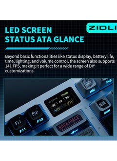 ZIDLI ZIDLI FK980 Custom Mechanical Keyboard with DIY Display Screen RGB Gasket Structure KTT Hyacinth Switches Wireless Triple Connectivity 98-Key Compact Layout PBT Keycaps 5 Color Variants  - Image 4
