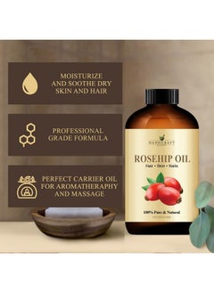 handcraft Blends Handcraft Blends Rosehip Oil - 4 Fl Oz - 100% Pure and Natural - Premium Grade Oil for Face, Skin and Hair - Protect and Nourish - Carrier Oil  - Image 5