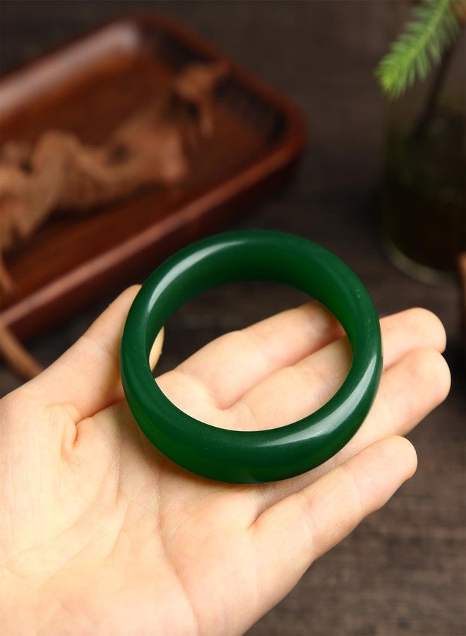 Landical 2.4'' Natural Jade Bracelet for Women Jade Bangle Bracelets with Box Good Luck Bangle Wedding Mother's Day Gift, inner diameter 2.36-2.44 inches, natural green jade, natural green jade - Image 5