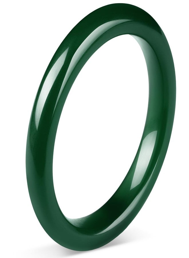 Landical 2.4'' Natural Jade Bracelet for Women Jade Bangle Bracelets with Box Good Luck Bangle Wedding Mother's Day Gift, inner diameter 2.36-2.44 inches, natural green jade, natural green jade - Image 1