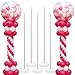 HEYTIMI 6 Set HeavyDuty Balloon Column Stand Kit for Floor 66ft Adjustable Metal Telescopic Balloon Tower with Base for Birthday Wedding Baby Shower Graduation Party Outdoor Indoor Decorations - Image 2