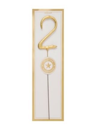 Gold Sparkler Candle - Number 2 - view 3
