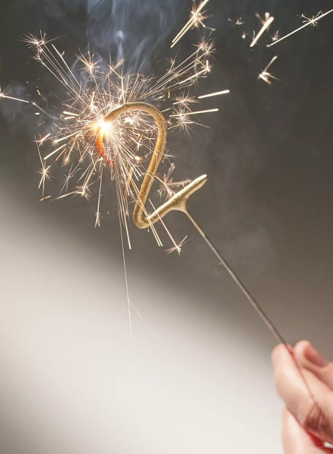 Wondercandle Gold Sparkler Candle - Number 2 - Image 1