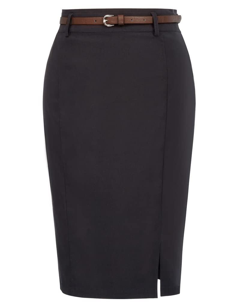 Kate Kasin Women Pencil Skirt Knee Length Business Casual Professional Work Office Wear Black S - Image 1