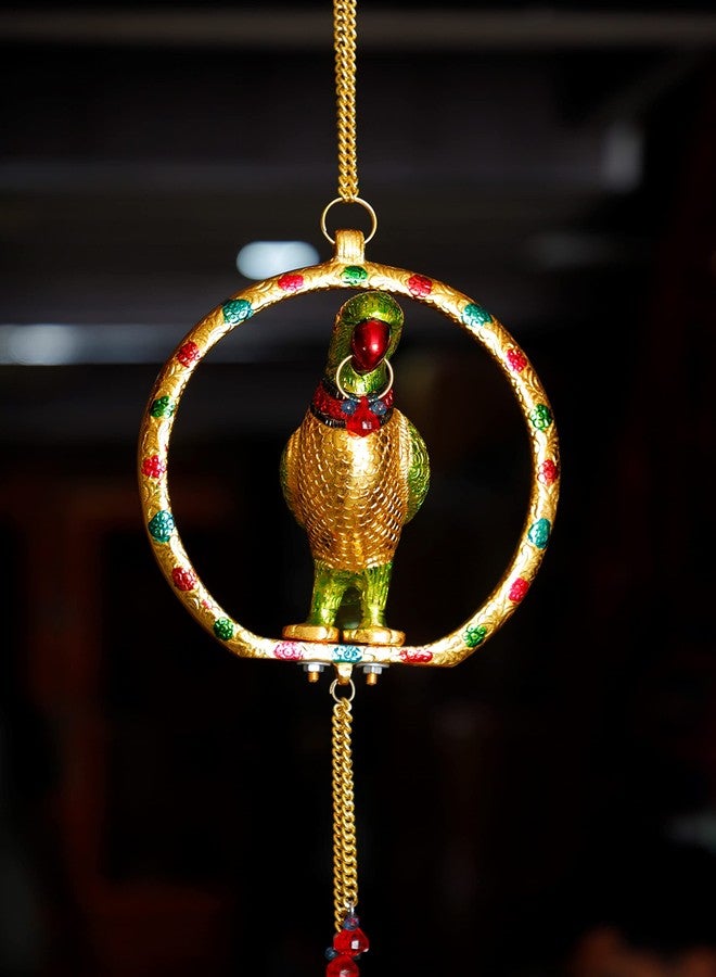 KridayKraft Metal Parrot Statue for Door Hanging,Decor Your Home,Office,Garden Hanging Colorful Parrot Looks Very Beautiful for Gift Idol Animal Showpiece Decorative Figurines..., 20 cm , 19 cm - Image 5