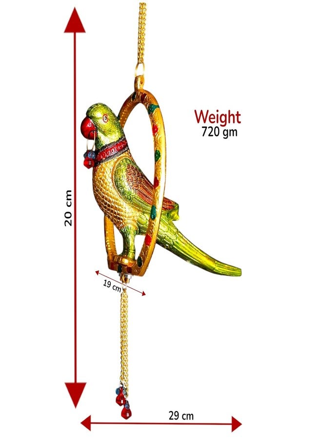 KridayKraft Metal Parrot Statue for Door Hanging,Decor Your Home,Office,Garden Hanging Colorful Parrot Looks Very Beautiful for Gift Idol Animal Showpiece Decorative Figurines..., 20 cm , 19 cm - Image 2