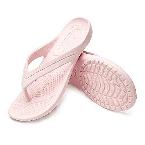 Temi Women's Flip Flops,Soft Lightweight Sandals for Women Anti Slip Casual Slippers Shower Beach Pool Bathroom Flat Slides Shoes - Image 1