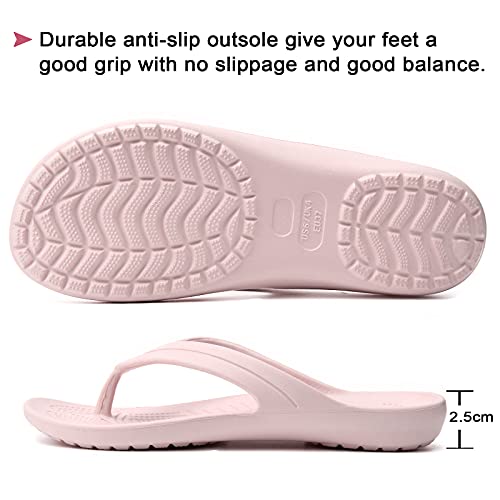 Temi Women's Flip Flops,Soft Lightweight Sandals for Women Anti Slip Casual Slippers Shower Beach Pool Bathroom Flat Slides Shoes - Image 5