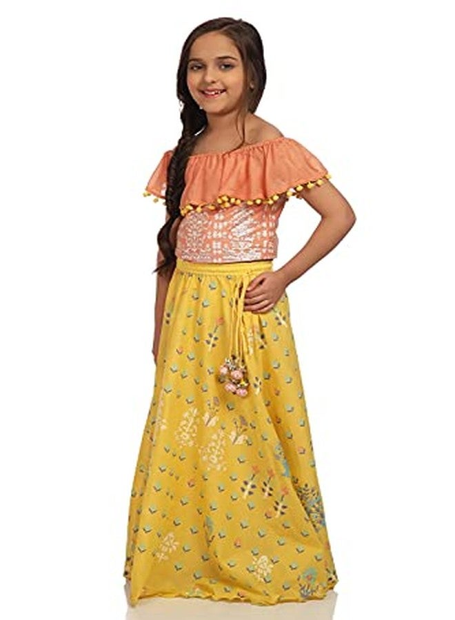 BIBA GIRL PRINTED FLARED KID(KW3227E_ORANGE/YELLOW_3) - Image 4
