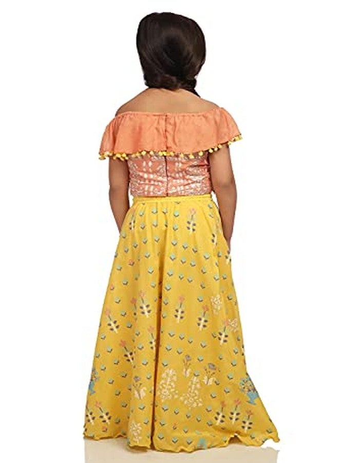 BIBA GIRL PRINTED FLARED KID(KW3227E_ORANGE/YELLOW_3) - Image 3