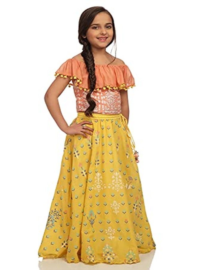 BIBA GIRL PRINTED FLARED KID(KW3227E_ORANGE/YELLOW_3) - Image 5