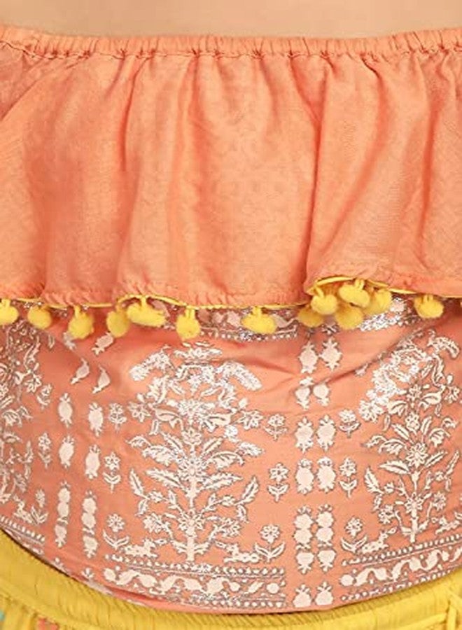 BIBA GIRL PRINTED FLARED KID(KW3227E_ORANGE/YELLOW_3) - Image 2