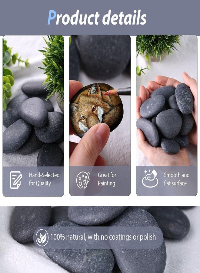 FUTUREPLUSX Rocks for Painting, 20 PCS 2-3 Inch Flat & Smooth Stones for Christmas Decorations, Rocks to Paint for Kids, Natural Stones for Art & DIY Crafting, Garden Decor, Holiday Gift - Image 4